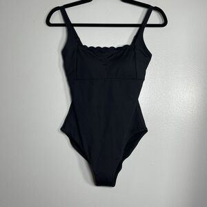 SEA LEVEL SWIM Australia One Piece Swimsuit Size 6 Black NEW Modern Scalloped